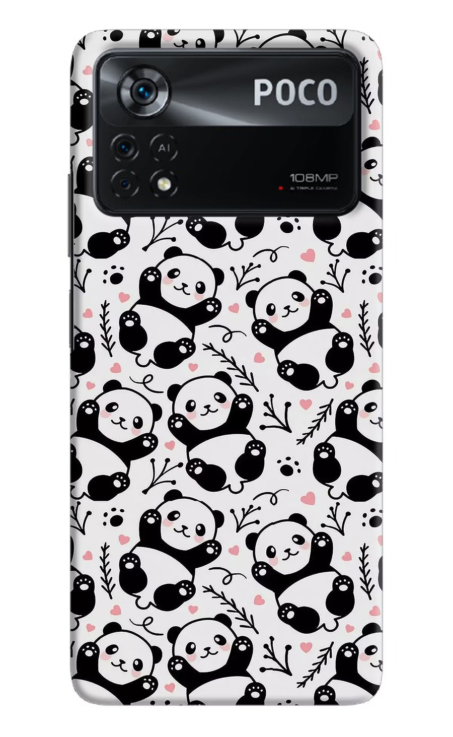 Cute Panda Poco X4 Pro Back Cover, Hard case