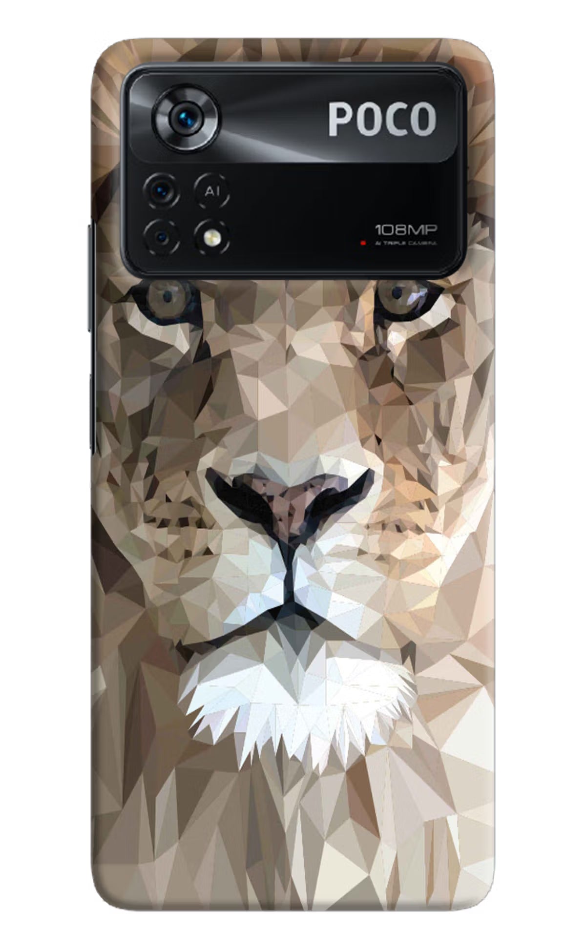 Lion Art Poco X4 Pro Hard Case Back Cover by Casekaro