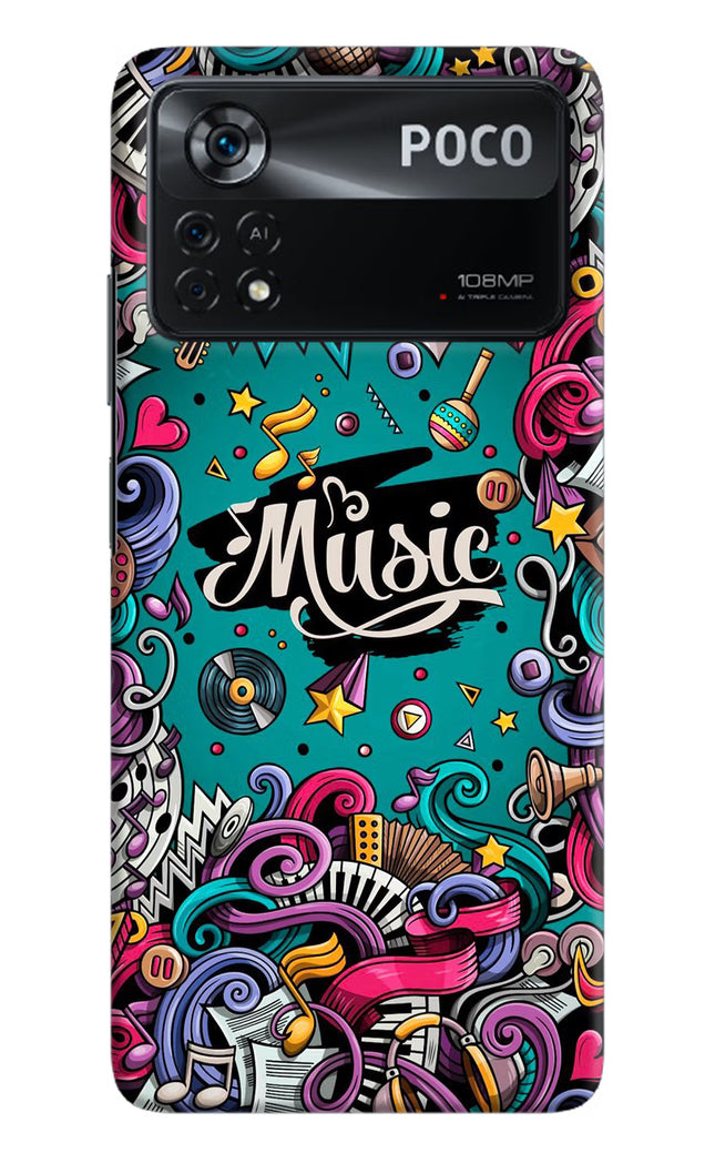 Music Graffiti Poco X4 Pro Hard Case Back Cover by Casekaro