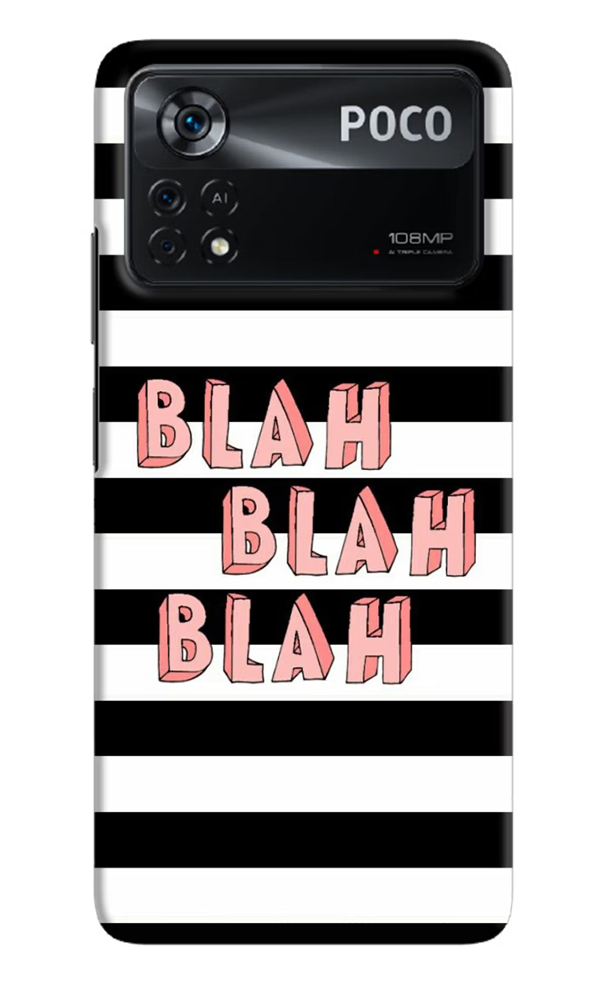 Blah Blah Blah Poco X4 Pro Hard Case Back Cover by Casekaro