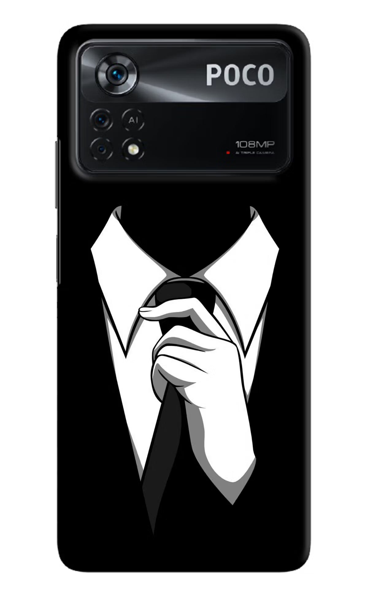 Black Tie Poco X4 Pro Hard Case Back Cover by Casekaro