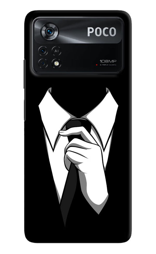 Black Tie Poco X4 Pro Hard Case Back Cover by Casekaro