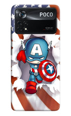 Captain America Poco X4 Pro Hard Case Back Cover by Casekaro