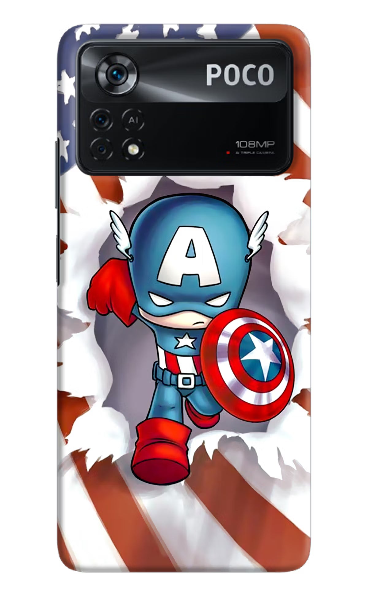 Captain America Poco X4 Pro Hard Case Back Cover by Casekaro