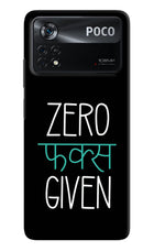 Zero Fucks Given Poco X4 Pro Hard Case Back Cover by Casekaro