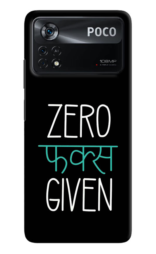 Zero Fucks Given Poco X4 Pro Hard Case Back Cover by Casekaro