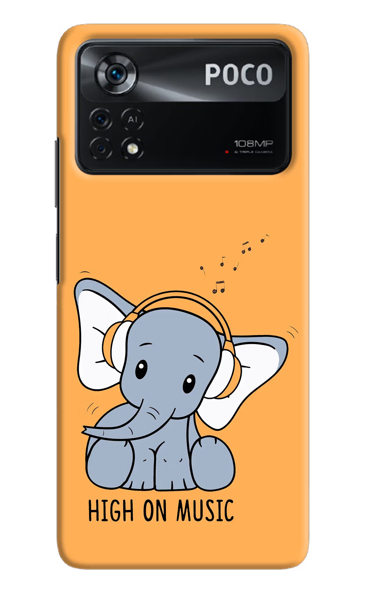 High On Music Poco X4 Pro Hard Case Back Cover by Casekaro