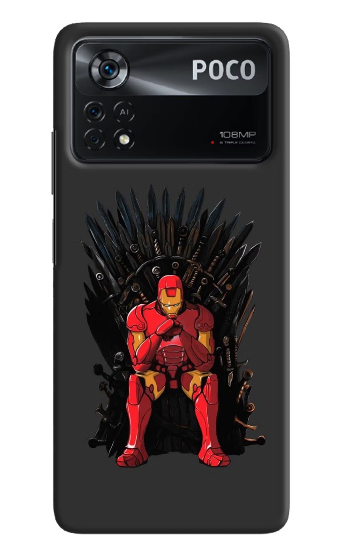 Ironman Throne Poco X4 Pro Hard Case Back Cover by Casekaro