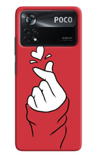 Korean Love Sign Poco X4 Pro Hard Case Back Cover by Casekaro