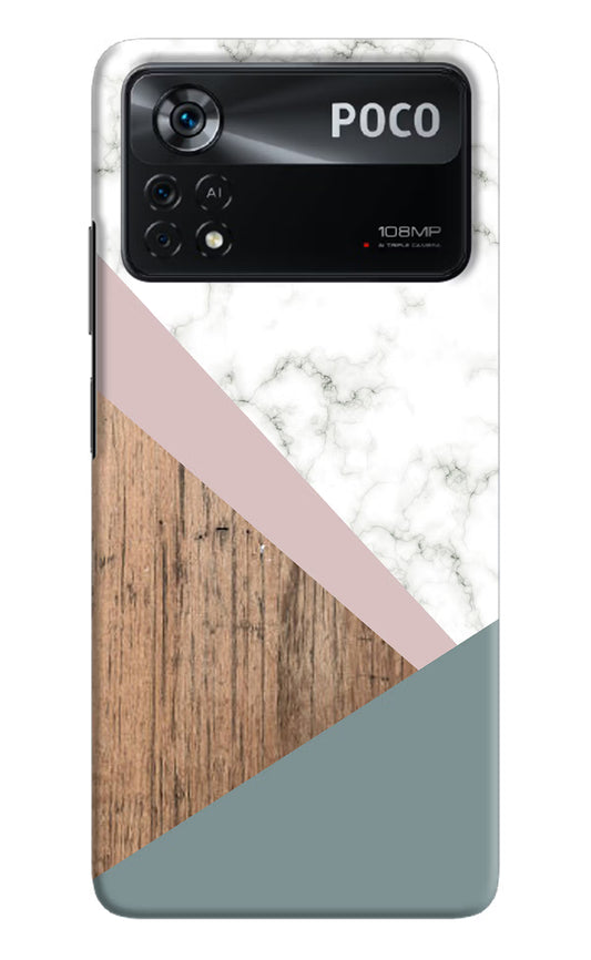 Marble wood Abstract Poco X4 Pro Hard Case Back Cover by Casekaro