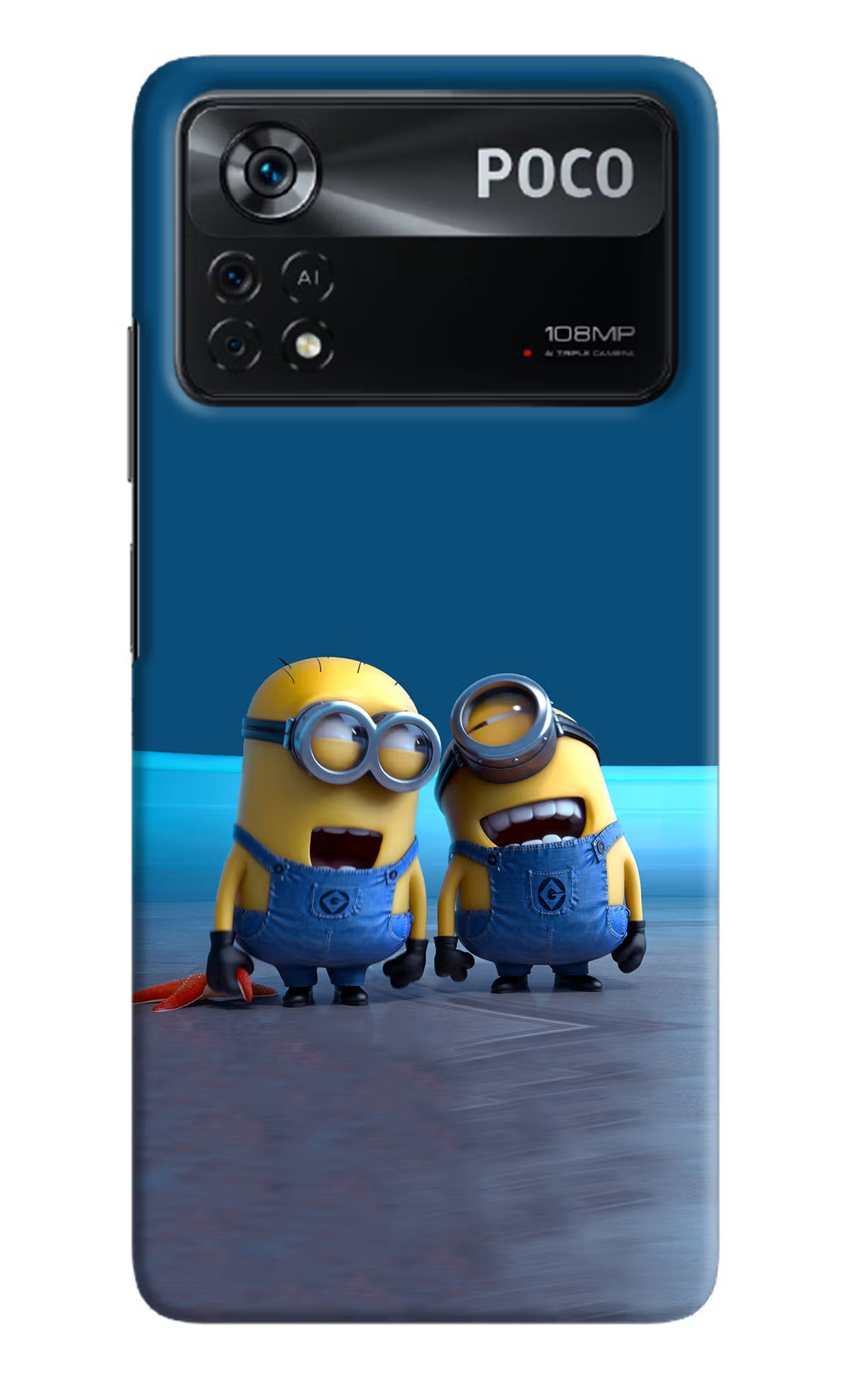 Minion Laughing Poco X4 Pro Hard Case Back Cover by Casekaro