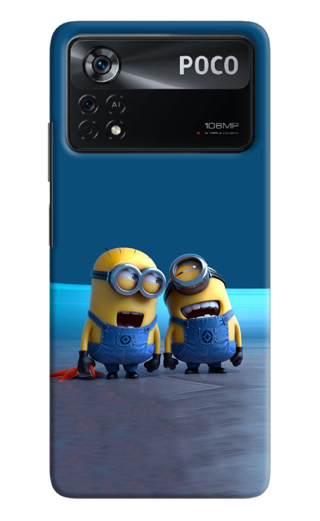 Minion Laughing Poco X4 Pro Hard Case Back Cover by Casekaro