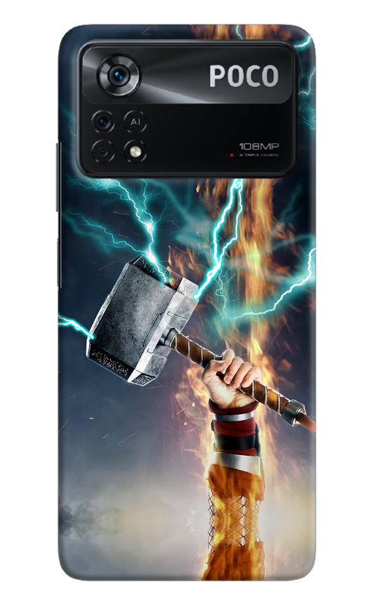 Thor Hammer Mjolnir Poco X4 Pro Hard Case Back Cover by Casekaro