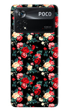 Rose Pattern Poco X4 Pro Hard Case Back Cover by Casekaro