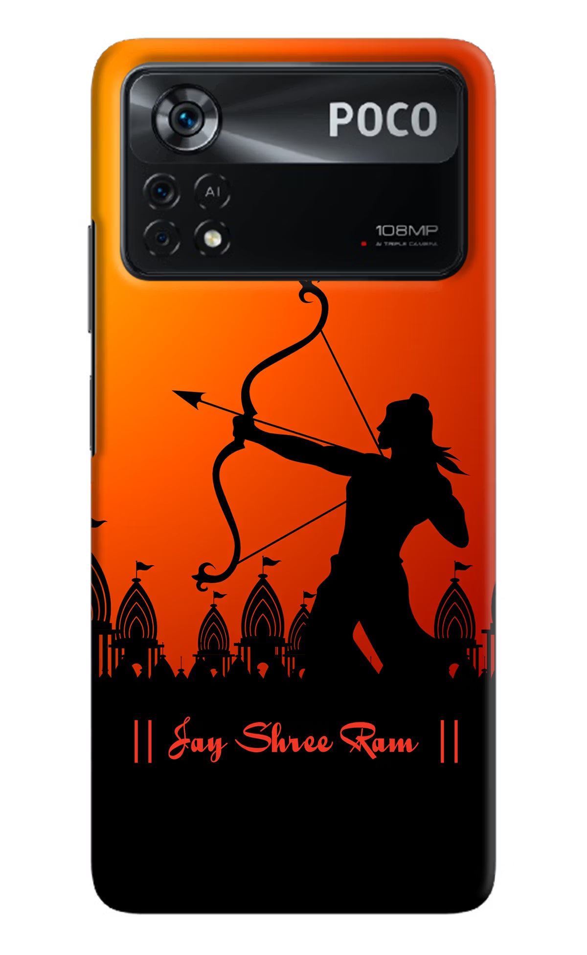 Lord Ram - 4 Poco X4 Pro Hard Case Back Cover by Casekaro