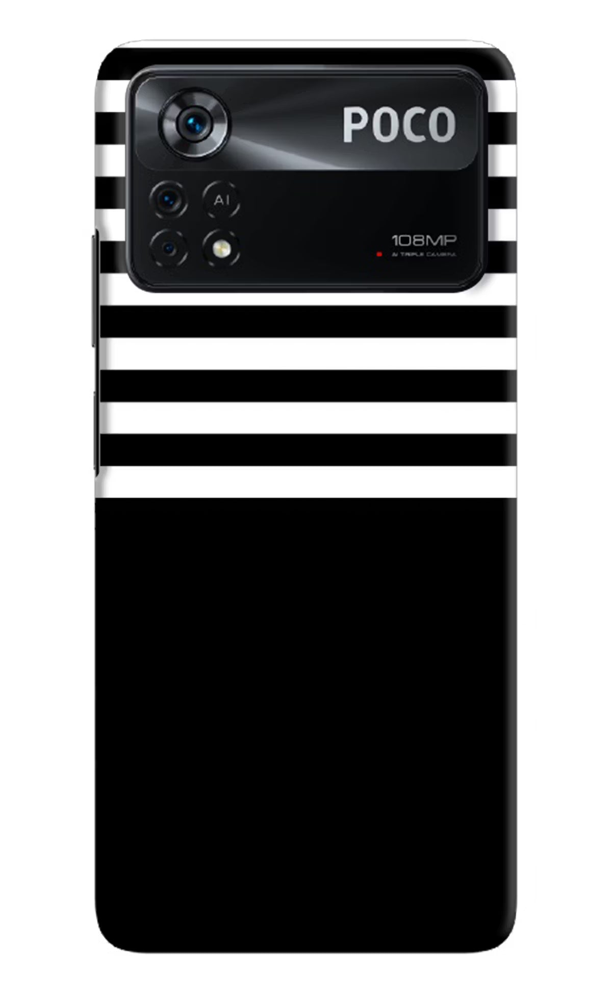 Black and White Print Poco X4 Pro Hard Case Back Cover by Casekaro
