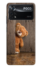 Teddy Wooden Poco X4 Pro Hard Case Back Cover by Casekaro
