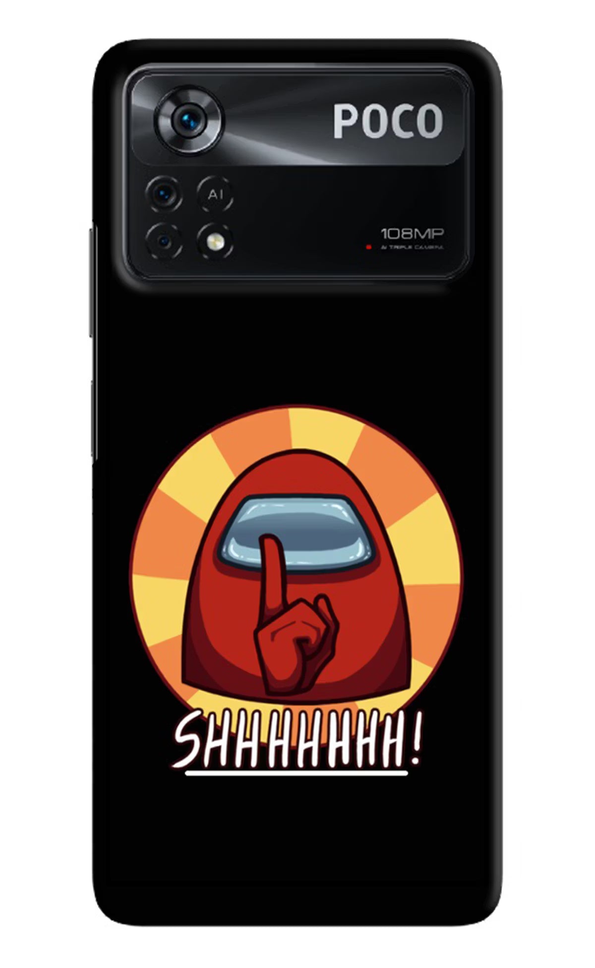 Among Us Shhh! Poco X4 Pro Hard Case Back Cover by Casekaro