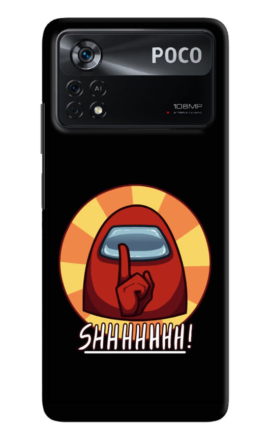 Among Us Shhh! Poco X4 Pro Hard Case Back Cover by Casekaro