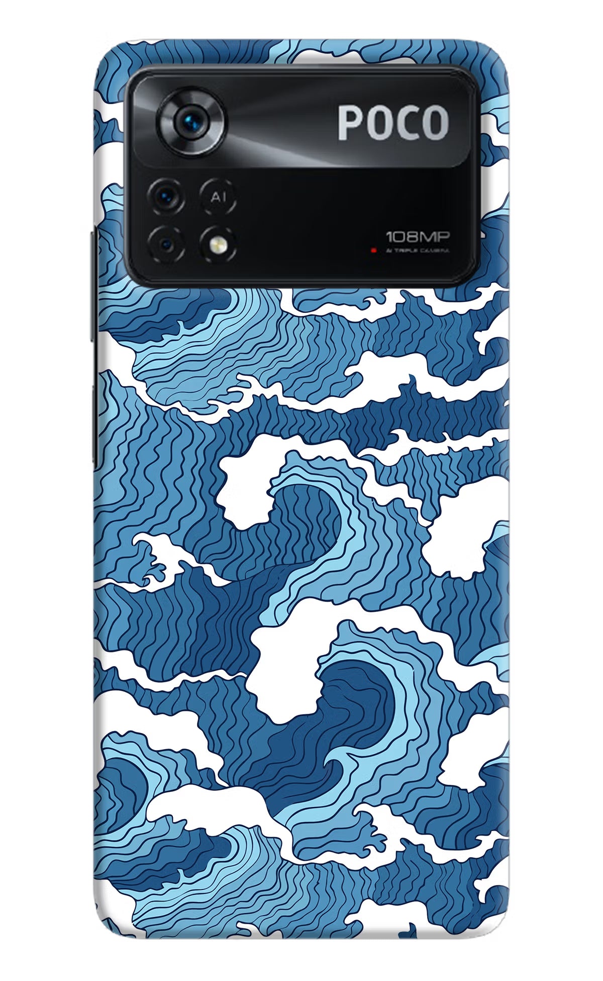 Blue Waves Poco X4 Pro Hard Case Back Cover by Casekaro