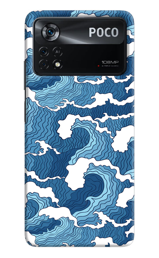 Blue Waves Poco X4 Pro Hard Case Back Cover by Casekaro