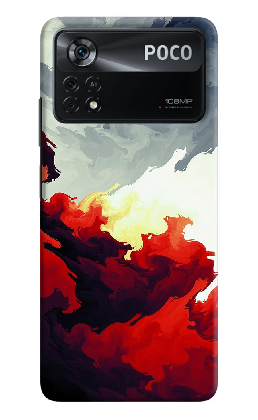 Fire Cloud Poco X4 Pro Back Cover, Hard case