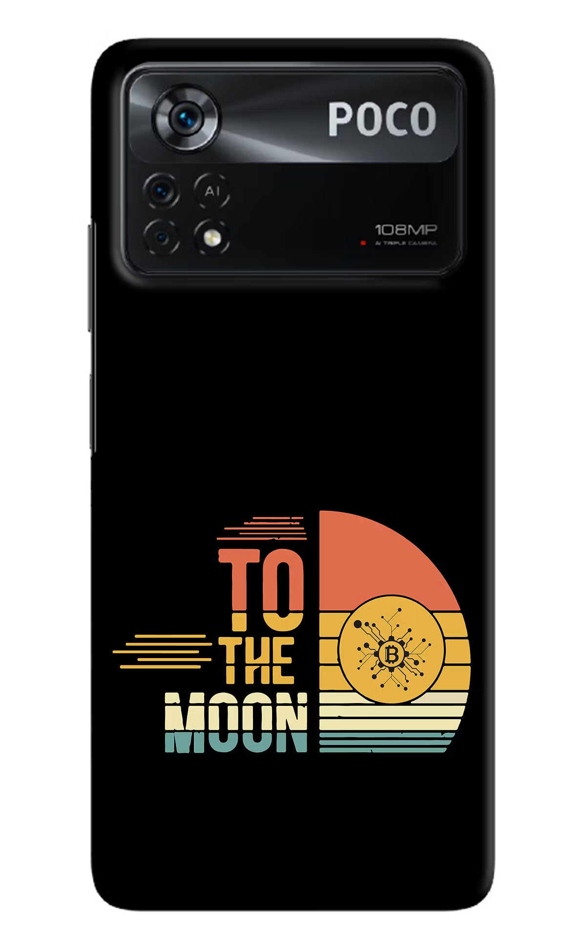 To the Moon Poco X4 Pro Hard Case Back Cover by Casekaro