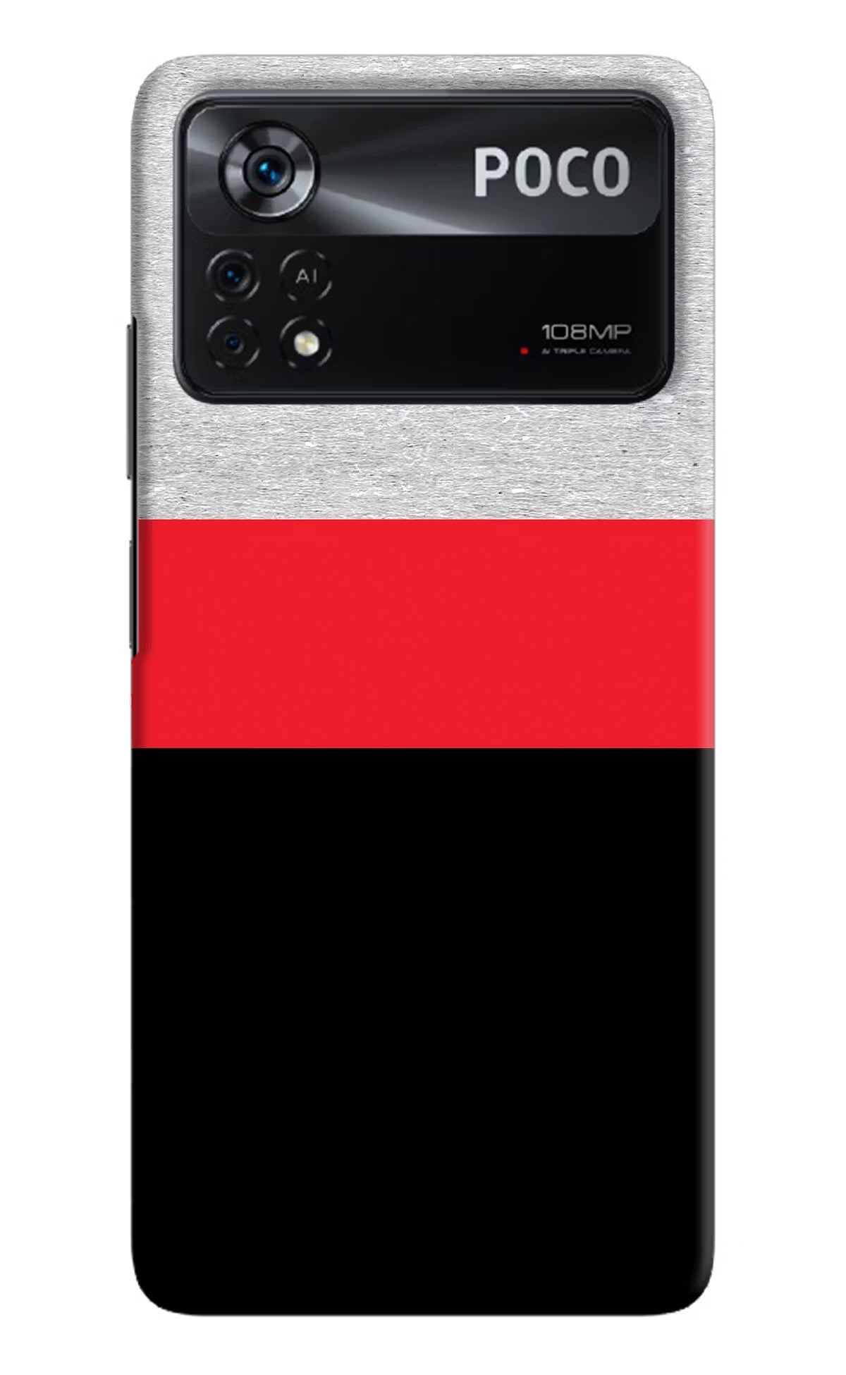 Tri Color Pattern Poco X4 Pro Hard Case Back Cover by Casekaro