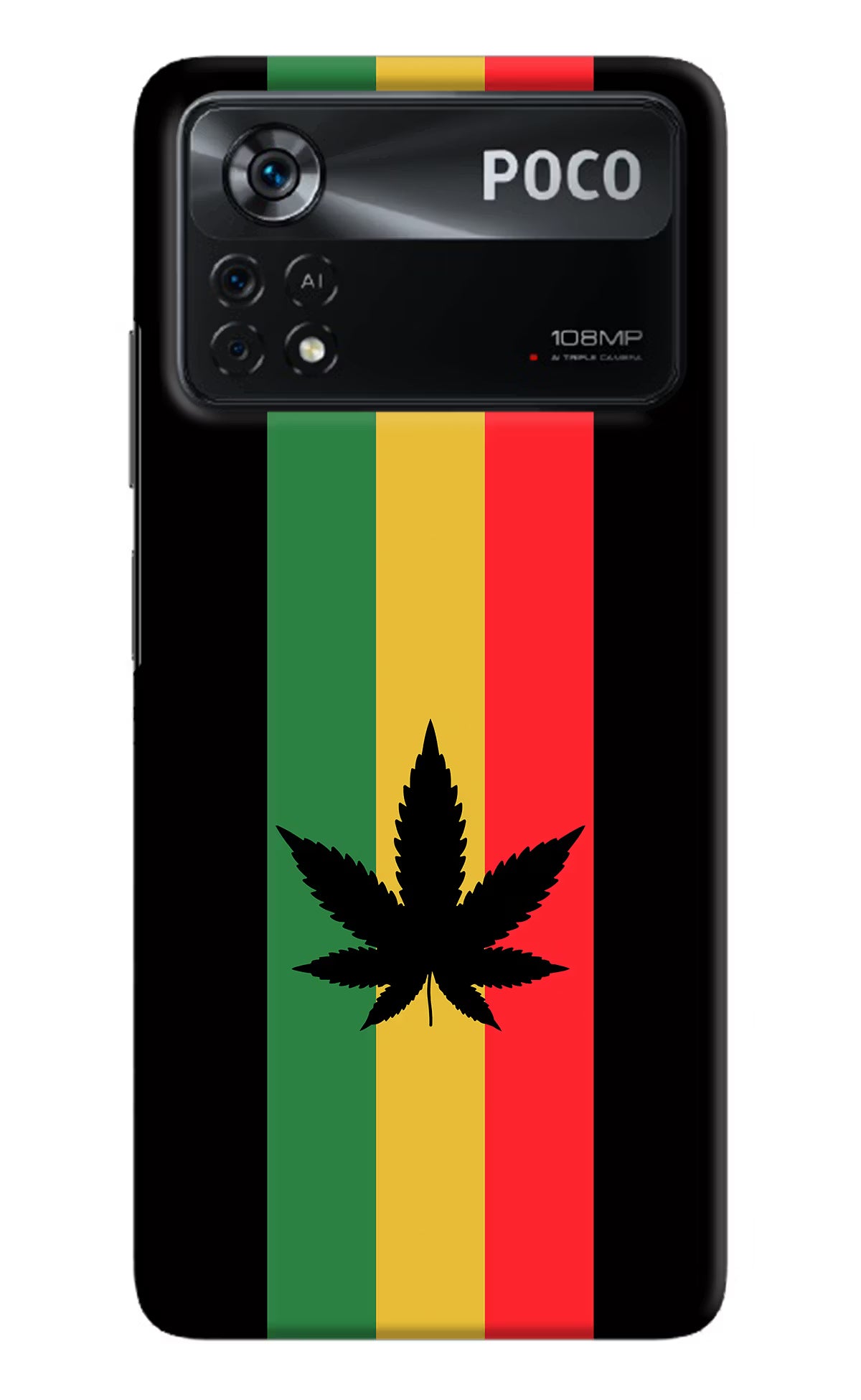 Weed Flag Poco X4 Pro Hard Case Back Cover by Casekaro
