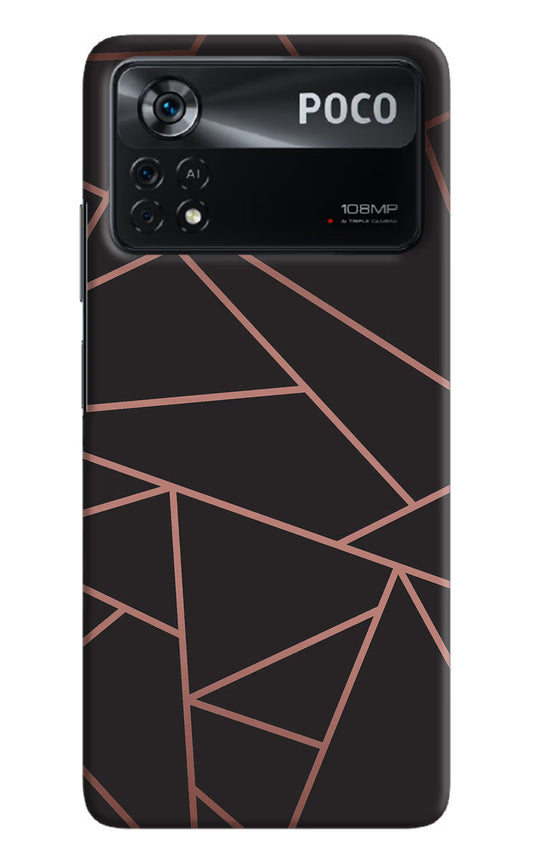 Geometric Pattern Poco X4 Pro Hard Case Back Cover by Casekaro