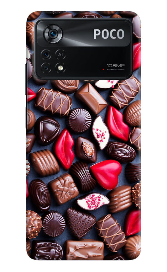 Chocolates Poco X4 Pro Hard Case Back Cover by Casekaro