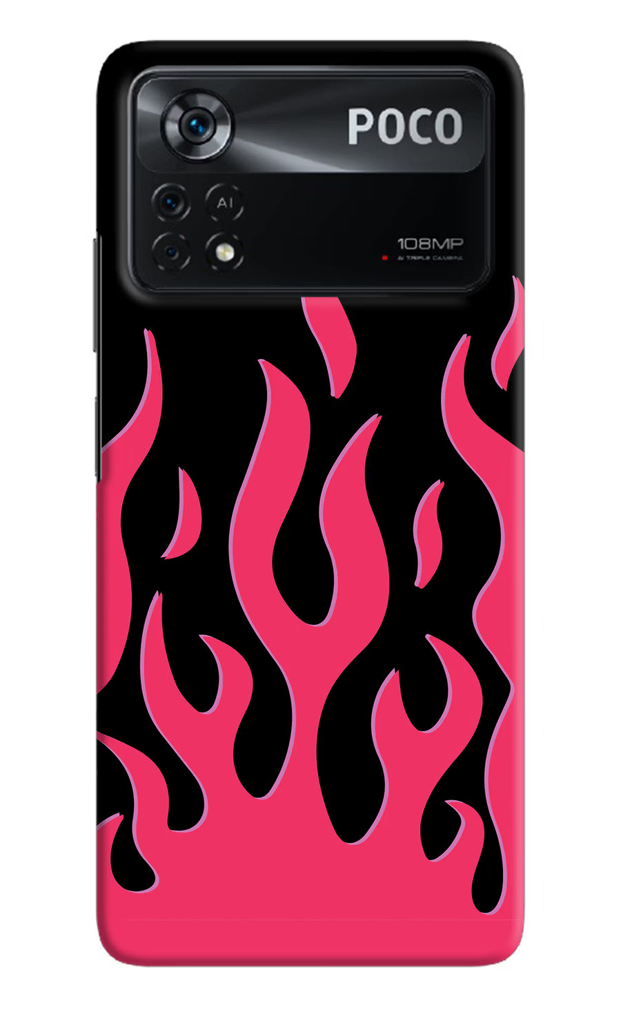 Fire Flames Poco X4 Pro Back Cover, Hard case