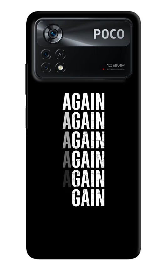 Again Again Gain Poco X4 Pro Hard Case Back Cover by Casekaro