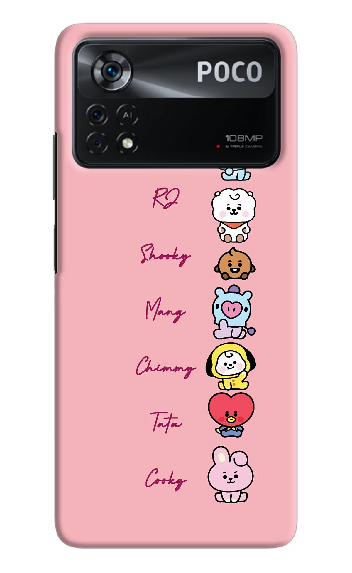 BTS names Poco X4 Pro Hard Case Back Cover by Casekaro
