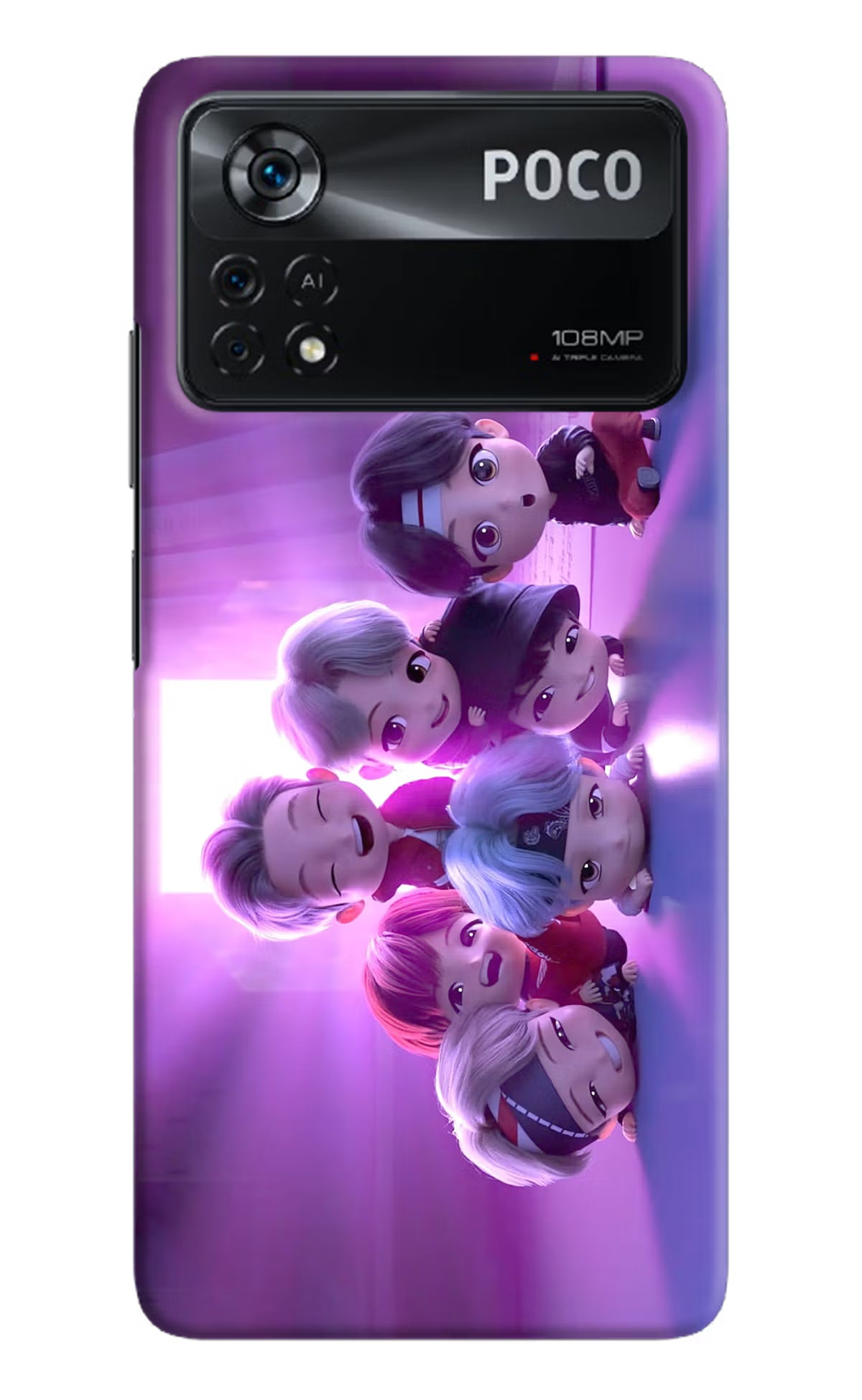 BTS Chibi Poco X4 Pro Hard Case Back Cover by Casekaro