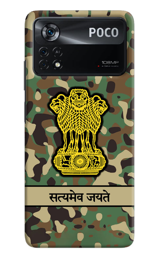 Satyamev Jayate Army Poco X4 Pro Hard Case Back Cover by Casekaro