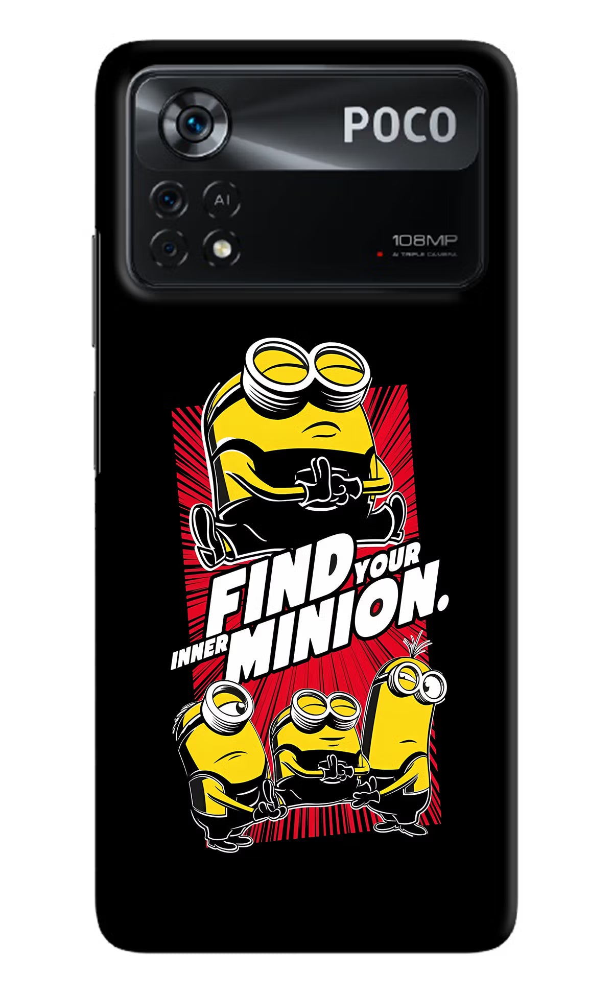 Find your inner Minion Poco X4 Pro Hard Case Back Cover by Casekaro