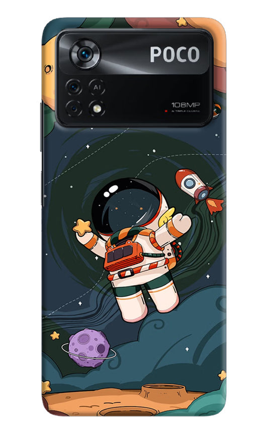 Cartoon Astronaut Poco X4 Pro Hard Case Back Cover by Casekaro