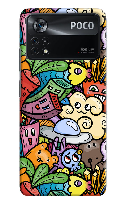 Veggie Doodle Poco X4 Pro Hard Case Back Cover by Casekaro