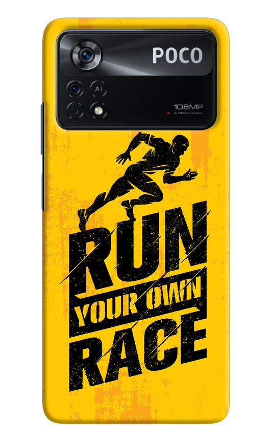 Run Your Own Race Poco X4 Pro Hard Case Back Cover by Casekaro