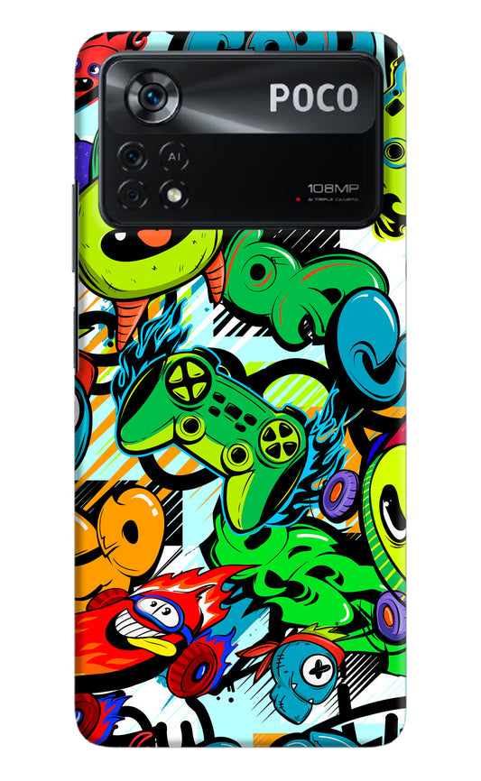 Game Doodle Poco X4 Pro Hard Case Back Cover by Casekaro