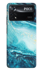 Blue Glitter Marble Poco X4 Pro Hard Case Back Cover by Casekaro