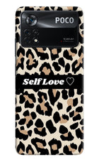Leopard Print Self Love Poco X4 Pro Hard Case Back Cover by Casekaro
