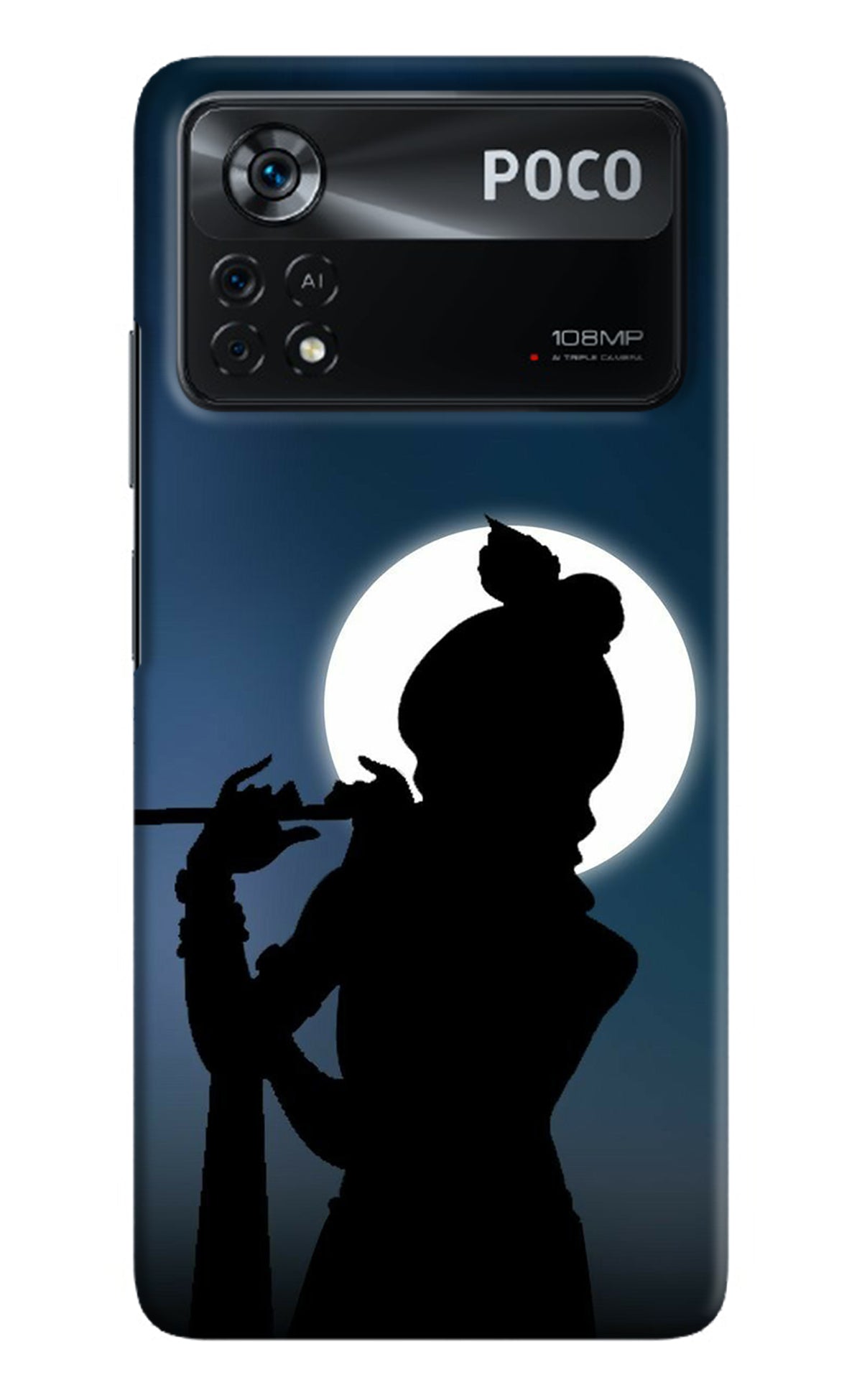 Shri Krishna Silhouette Poco X4 Pro Back Cover