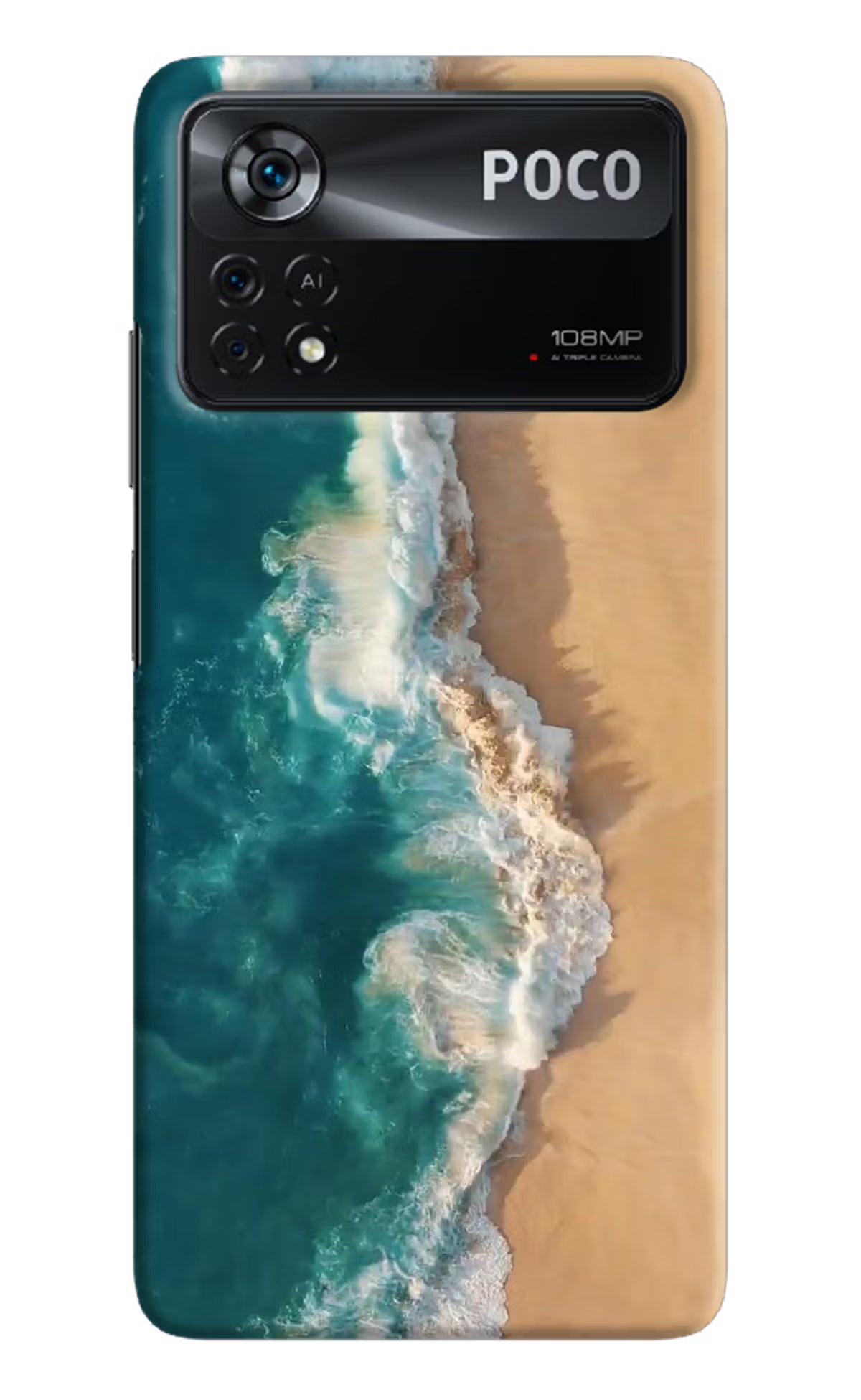 Ocean Beach Poco X4 Pro Hard Case Back Cover by Casekaro