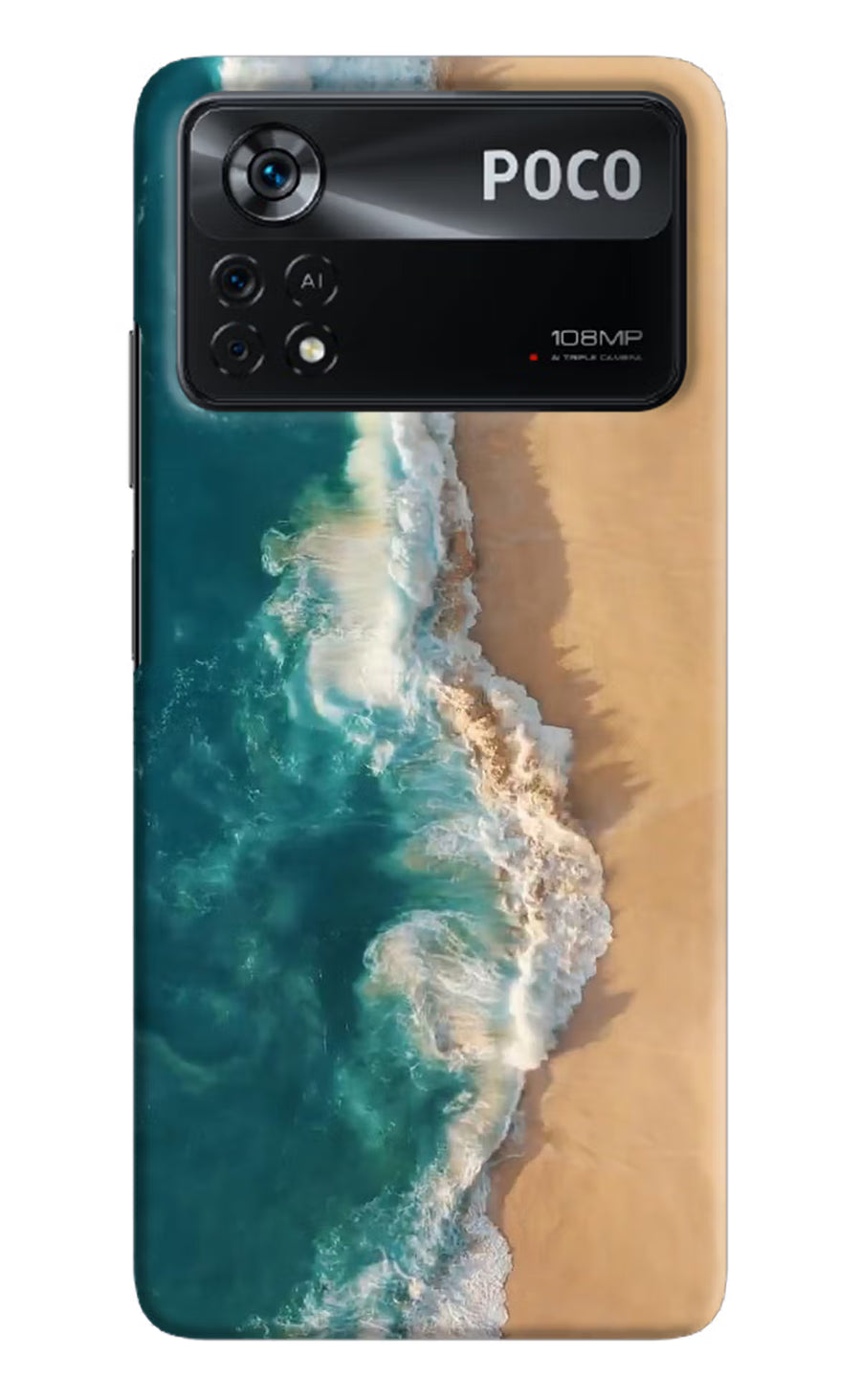 Ocean Beach Poco X4 Pro Back Cover, Hard case
