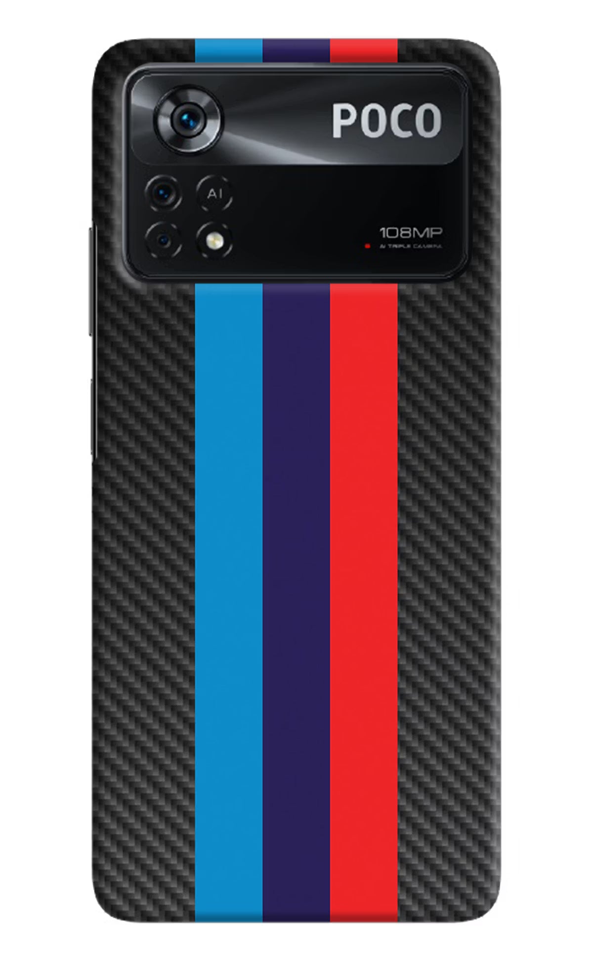 BMW Stripes Pattern Poco X4 Pro Hard Case Back Cover by Casekaro