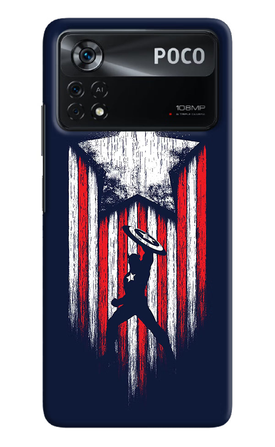 Captain America Marvel Art Poco X4 Pro Back Cover, Hard case