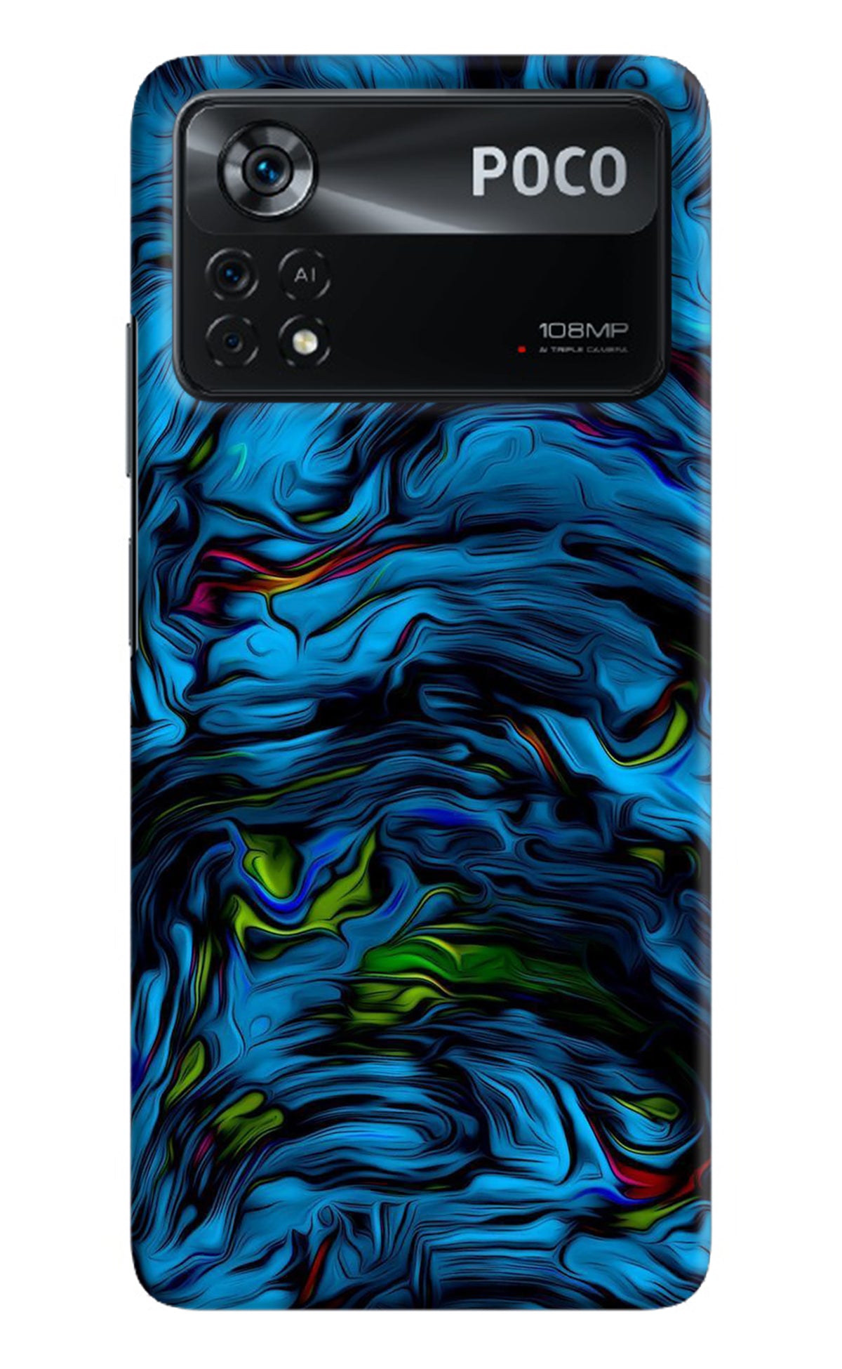 Dark Blue Abstract Poco X4 Pro Back Cover