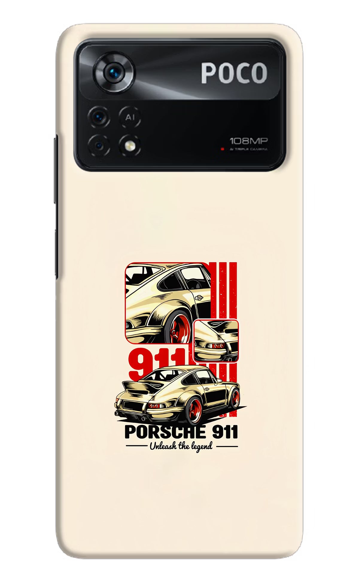 Classic Porsche 911 Poco X4 Pro Hard Case Back Cover by Casekaro